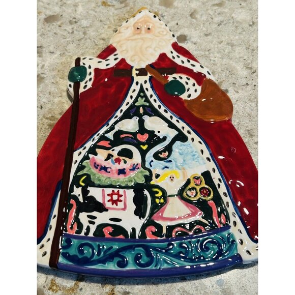 Jim Shore Holiday Traditions Cheese Plate Trivet Christmas Decor Matching Knife - Picture 3 of 6